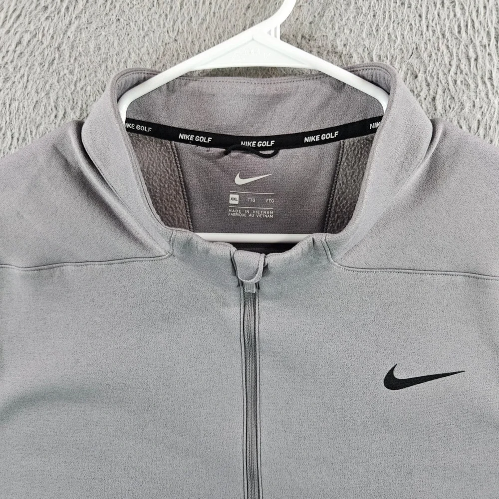Nike Golf Mens Gray Quarter Zip Fleece Lined Performance Vest XXL